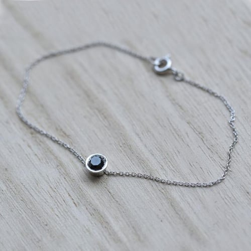 Platinový náramok s čiernym diamantom Rollie
