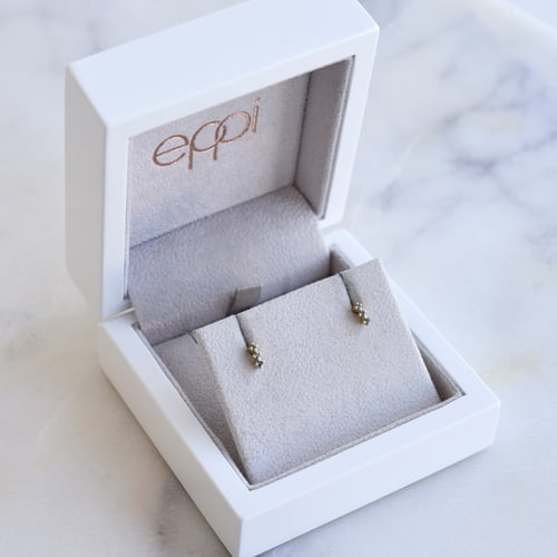 Minimalistické náušnice s modrými diamantmi Sylvi