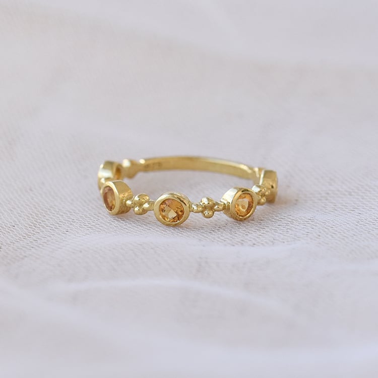 Eternity pozlátený prsteň s citrínmi 69281