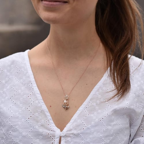 Strieborný čert s perlou a lab-grown diamantmi Devil