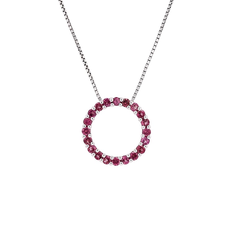 Strieborný karma prívesok s rhodolit granátom