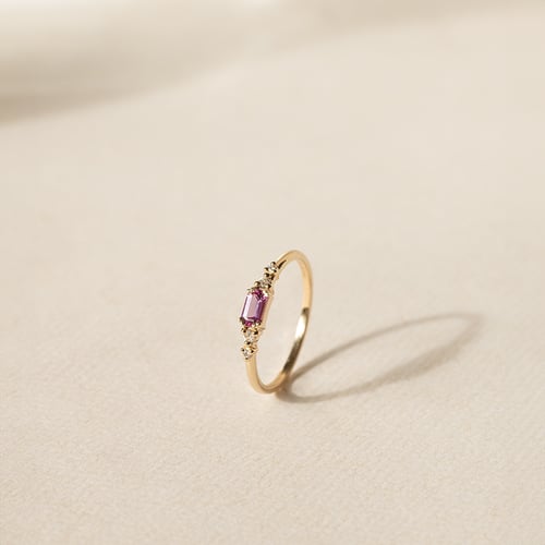 Prsteň s emerald zafírom a diamantmi Taia