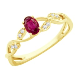 Zlatý rubínový prsteň s diamantmi Brielly