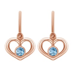 Zlaté detské náušnice v tvare srdiečka s drahokamom podľa výberu Eugenie