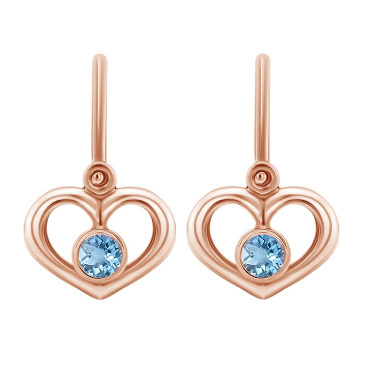 Detské náušnice srdiečka s drahokamom podľa výberu zo zlata 46981