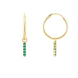 Zlaté visiace náušnice so smaragdmi Christy