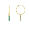 Zlaté visiace náušnice so smaragdmi Christy