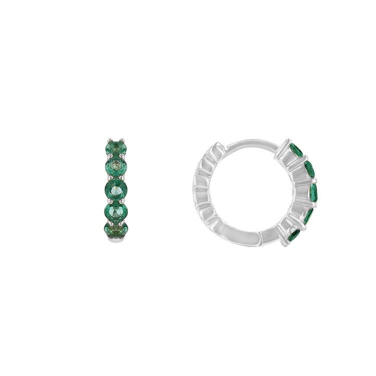 Jemné náušnice so smaragdmi z bieleho zlata 85271