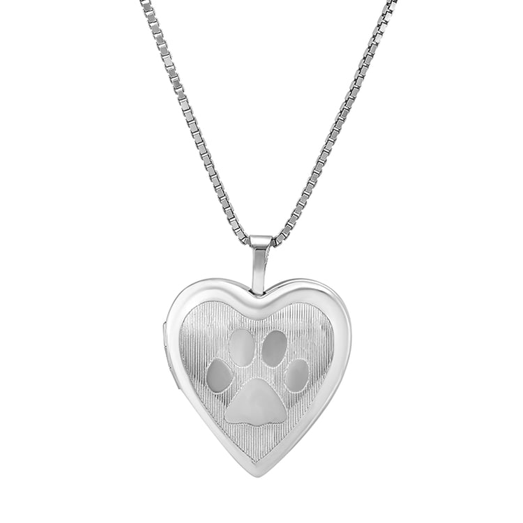 Srdiečkový medailón zo striebra s psí labkou