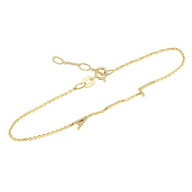 Náramok s 3 písmenkami a lab-grown diamantmi Ainslee 152485