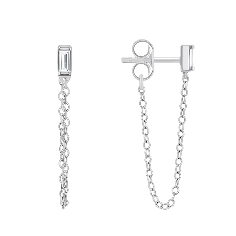 Minimalistické visacie náušnice s diamantmi 90883