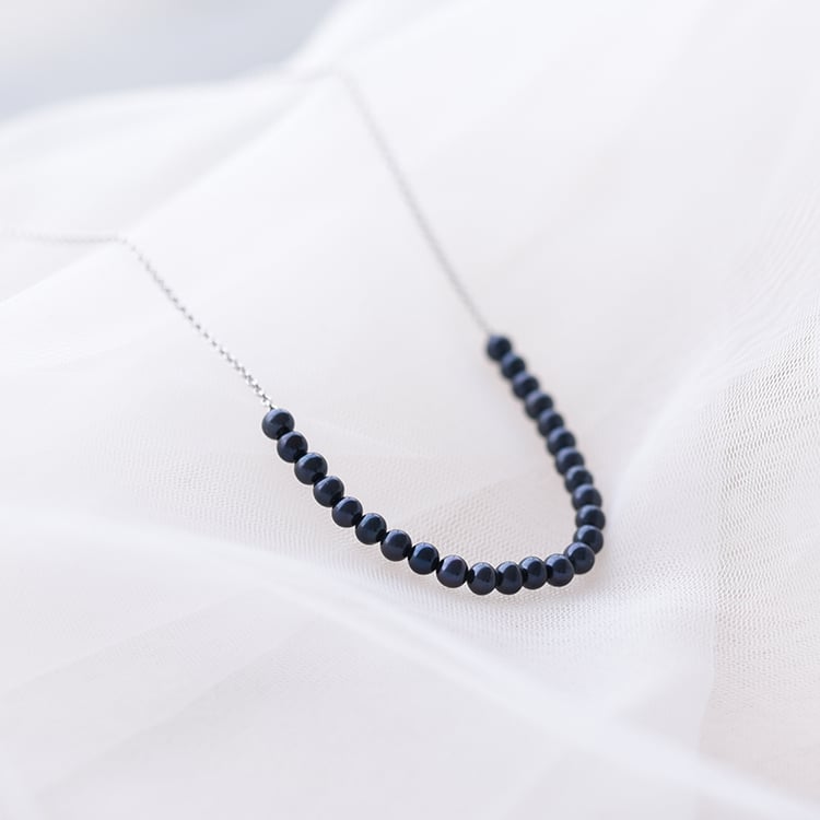 Náhrdelník s čiernymi perlami 58304