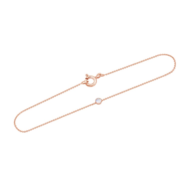 Náramok z ružového zlata s mesačným kameňom