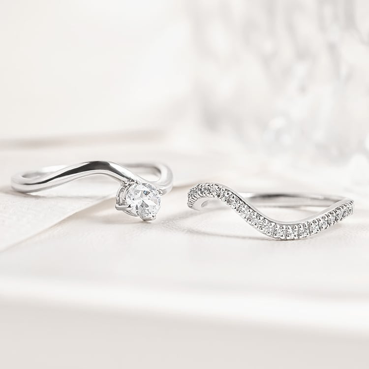 Romantický zásnubný set prsteňov s moissanitmi Bea 156652