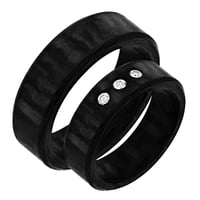 Ploché karbónové svadobné obrúčky s diamantmi Mamie