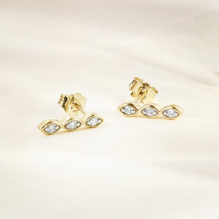 Zlaté náušnice s lab-grown diamantmi Monna