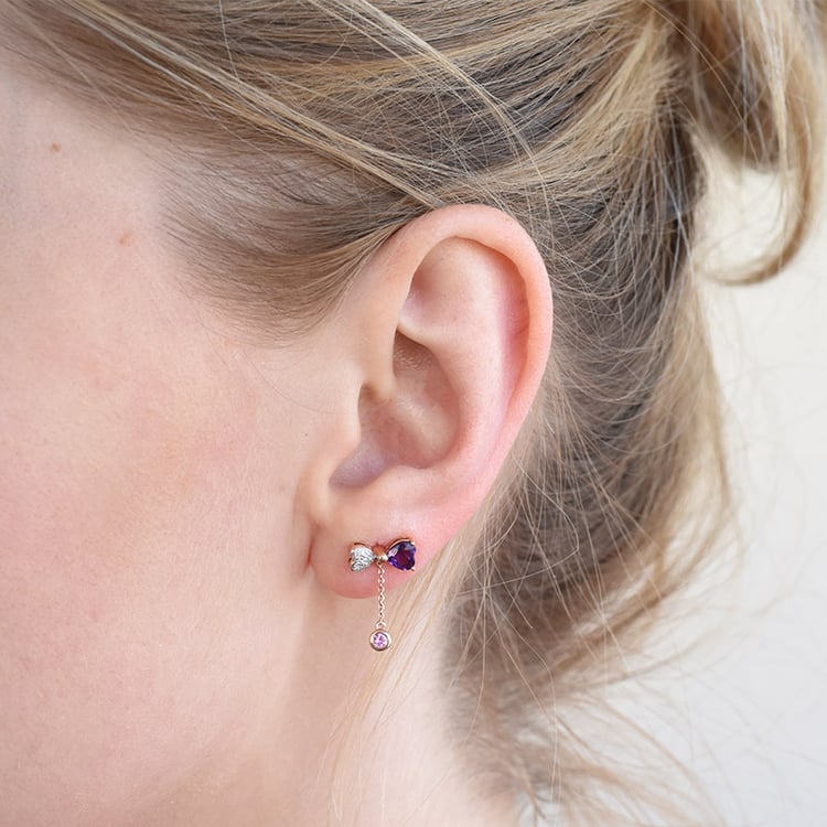 Roztomilé visacie náušnice s drahokamami 86891