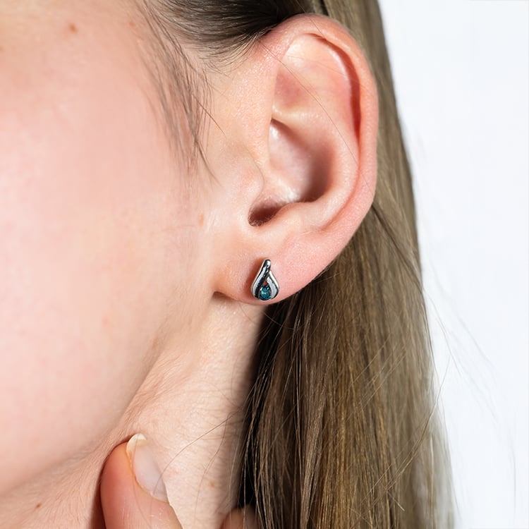 Jemné náušnice s modrými diamantmi Kaylie 152085