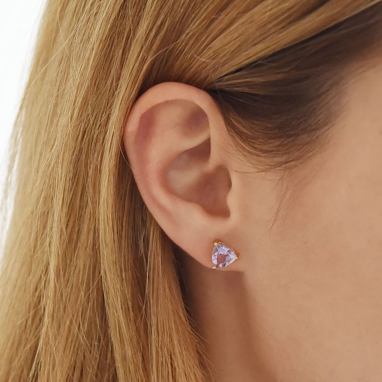 Náušnice s ružovo-fialovým ametystom 92437