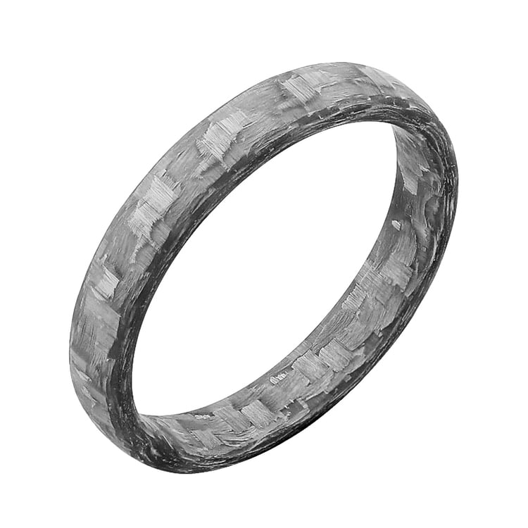 Mierne zaoblený snubný prsteň z karbónu Mihol