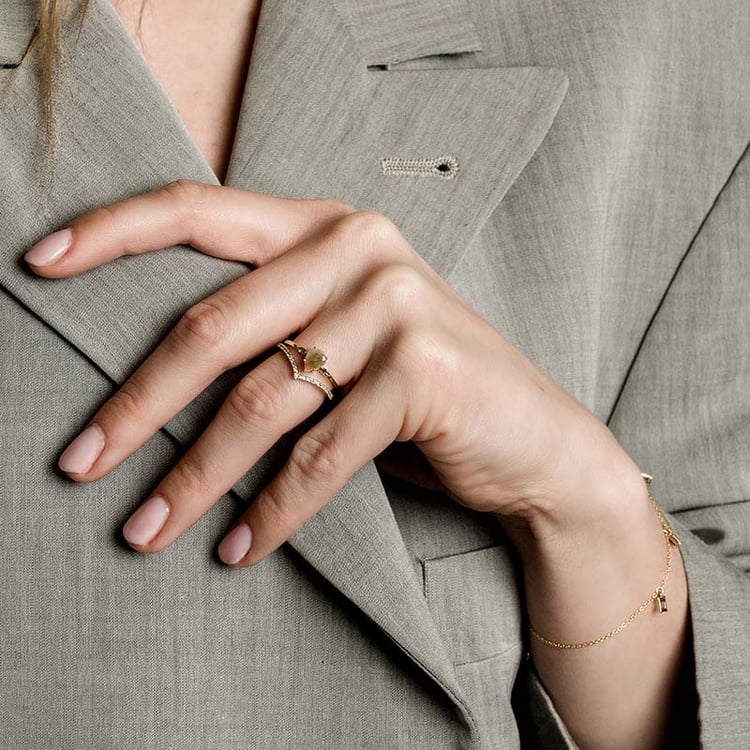 Prsteň s ružovým salt and pepper diamantom Elroy 97062