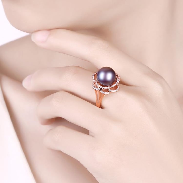 Zlatý perlový prsteň 13165