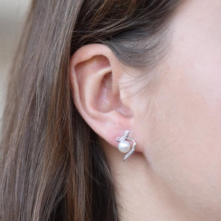 Náušnice s perlou a diamantmi Carolita 135925