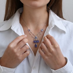 Tanzanitový náhrdelník plný diamantov Ranies