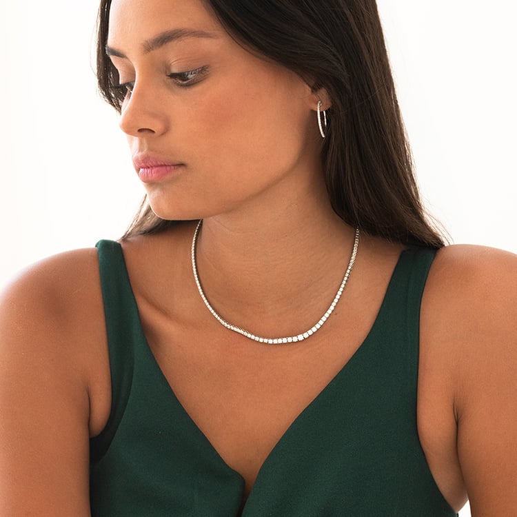 Zlaté flexi kruhové náušnice s diamantmi Tomlin 143292