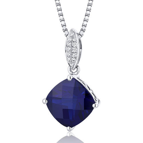 Strieborný náhrdelník s modrým zafírom Vanity
