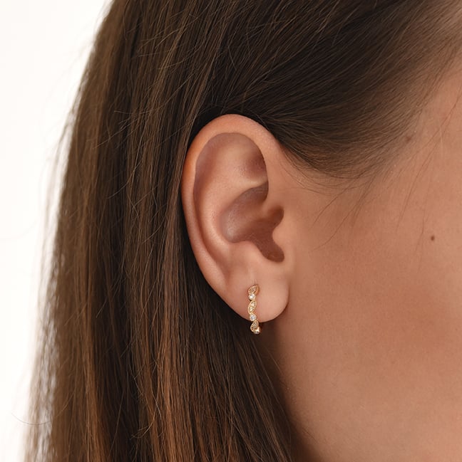 Strieborné kruhové náušnice s lab-grown diamantmi Sprita 104116