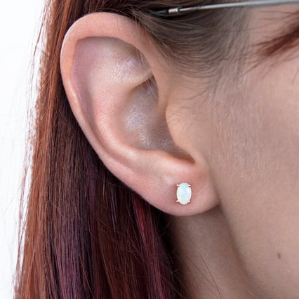 Náušnice s oválnymi opálmi Ellison