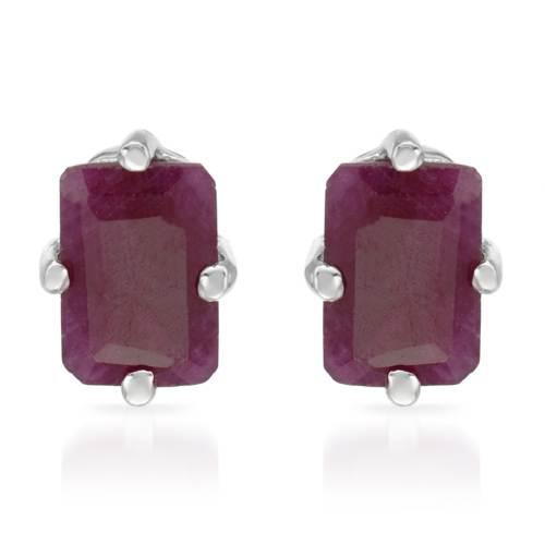 Strieborné rubínové náušnice