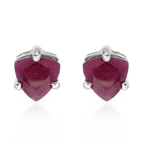 Strieborné náušnice s rubínmi Carlotta