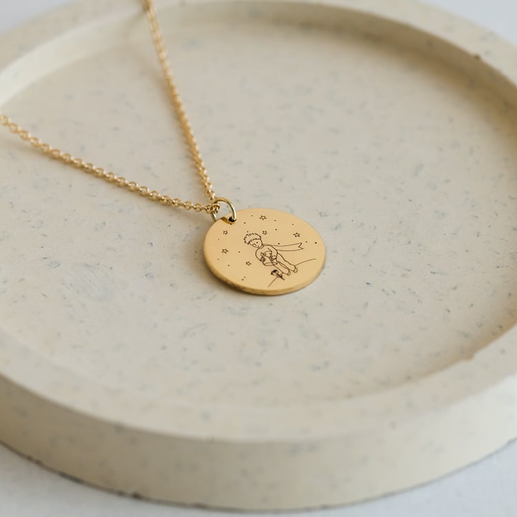 Prívesok Malý princ s ružou a gravírom 120694