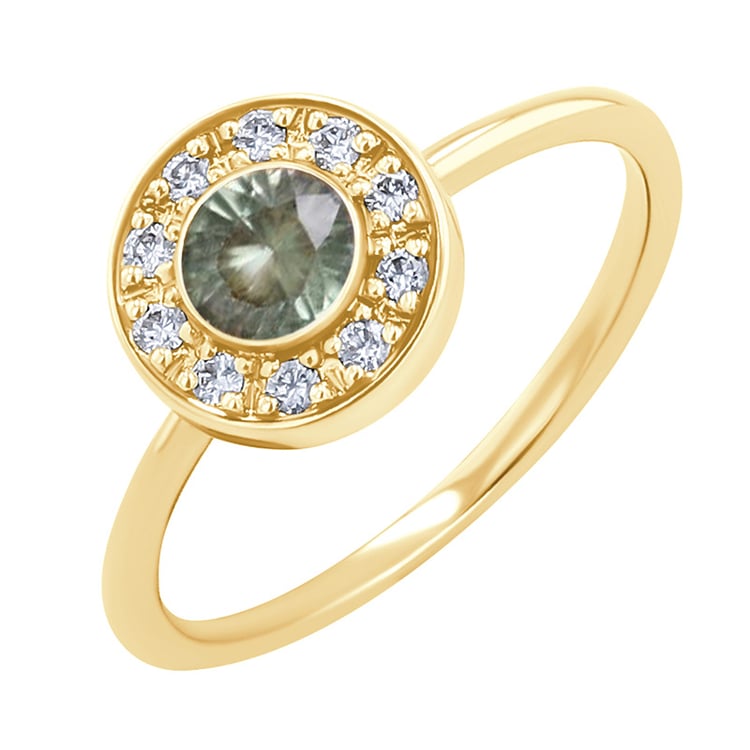 Zlatý prsteň s alexandritom a diamantmi Aiva 129387