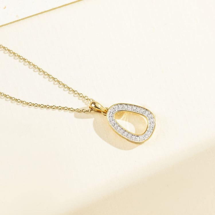 Zlatý prívesok s lab-grown diamanty Evie 163605