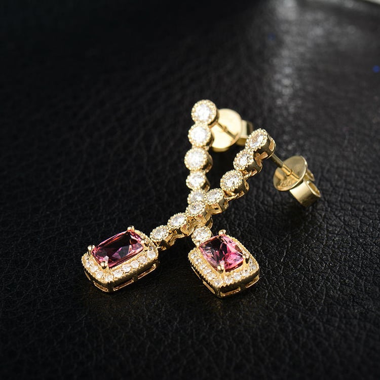 Zlaté náušnice s turmalínmi 17835