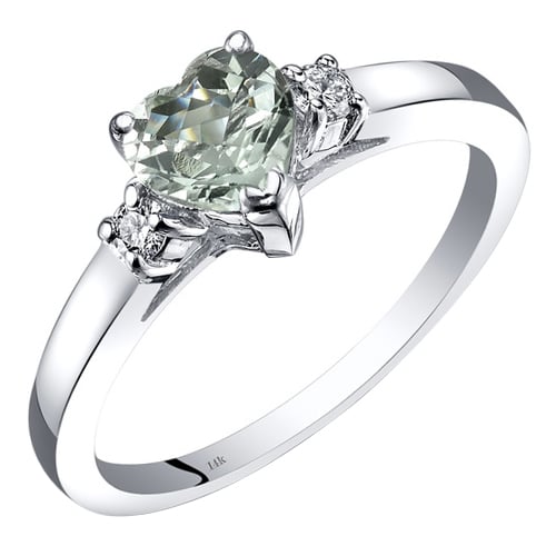 Zlatý prsteň s ametystovým srdcom a diamantmi Elicia