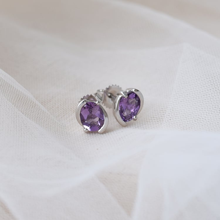 Náušnice s ametystmi 71318