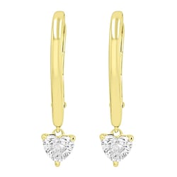 Strieborné náušnice v tvare srdca s 0.25ct lab-grown diamantom Lola