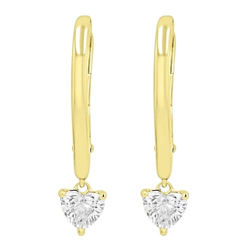 Strieborné náušnice v tvare srdca s 0.25ct lab-grown diamantom Lola