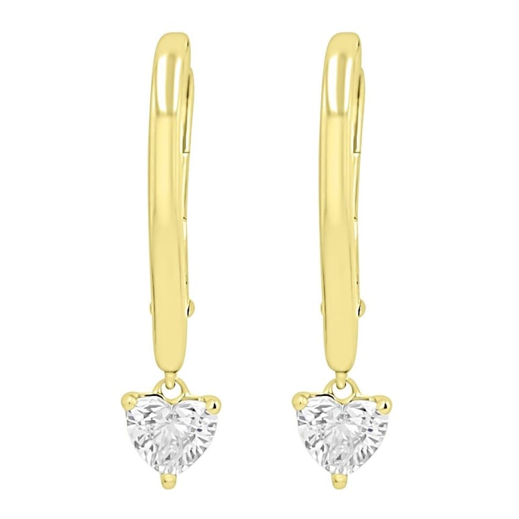 Strieborné náušnice v tvare srdca s 0.25ct lab-grown diamantom Lola 171304