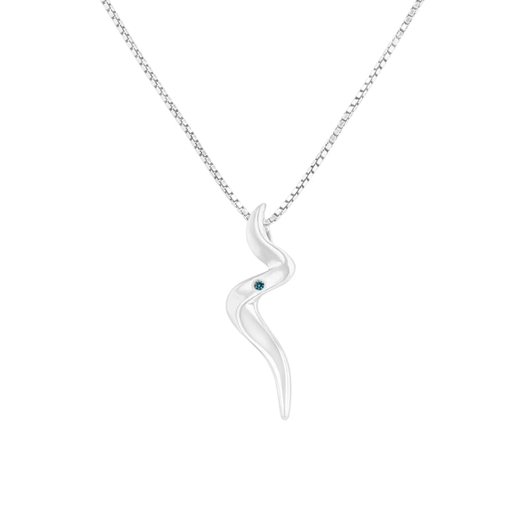 Strieborný prívesok s modrým diamantom