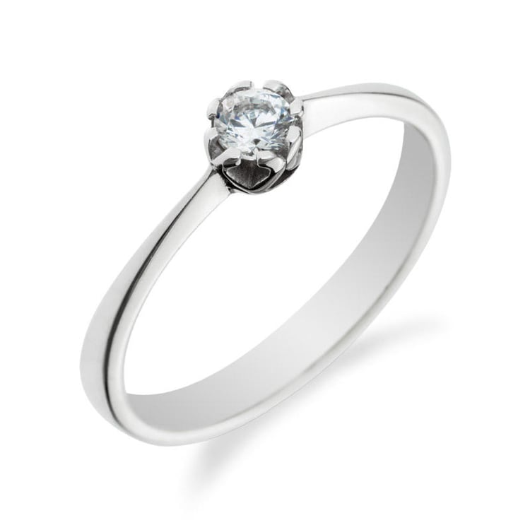 Zlatý zásnubný prsteň s diamantom