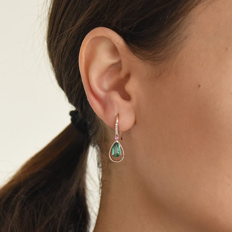 Smaragdové náušnice zlaté 73574