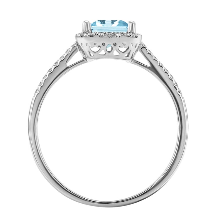 Akvamarínový prsteň s diamantmi 30152