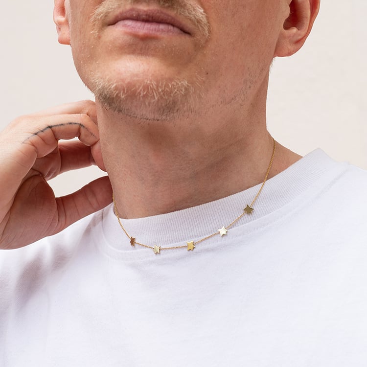 Strieborný náhrdelník s hviezdami Malý princ 123614