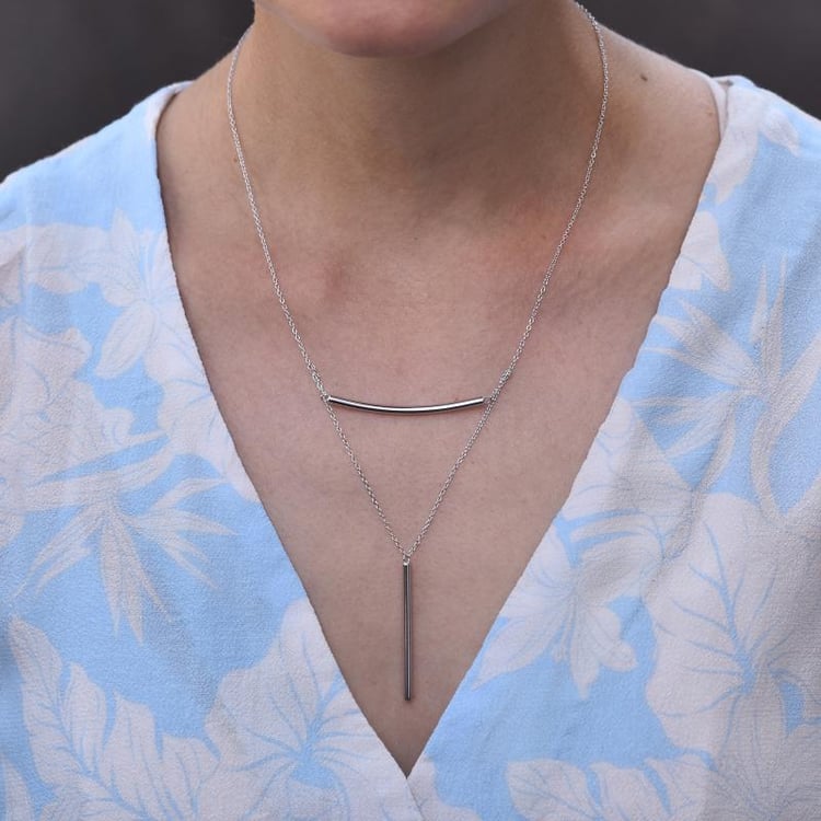 Elegantný strieborný náhrdelník 45247