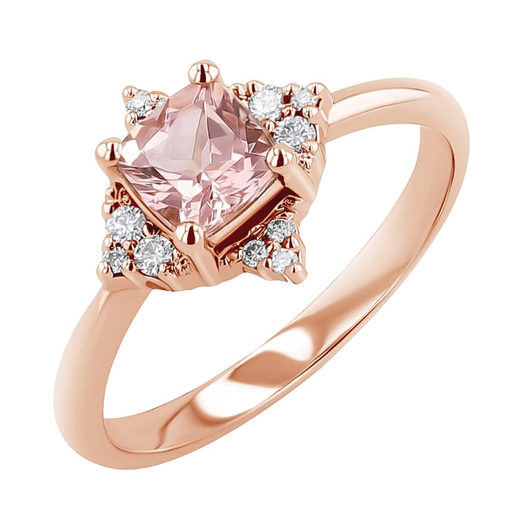 Prsteň s morganitom a diamantmi Badri 127648